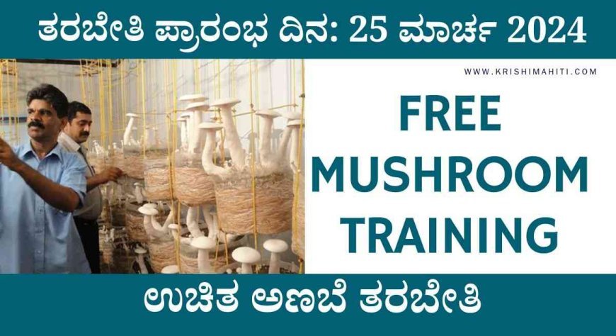 Free mushroom training- ಉಚಿತ ಅಣಬೆ ತರಬೇತಿ ಪಡೆಯಲು ಅರ್ಜಿ ಆಹ್ವಾನ!