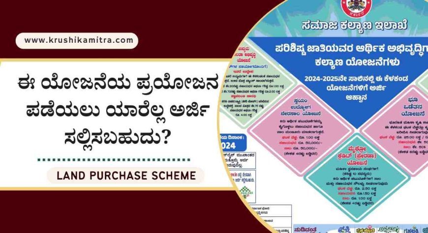 Land purchase scheme- 25 ಲಕ್ಷದಲ್ಲಿ ಶೇ 50% ಸಬ್ಸಿಡಿಯಲ್ಲಿ ಕೃಷಿ ಜಮೀನು ಖರೀದಿಗಾಗಿ ಆನ್ಲೈನ್ ಮೂಲಕ ಅರ್ಜಿ ಆಹ್ವಾನ!