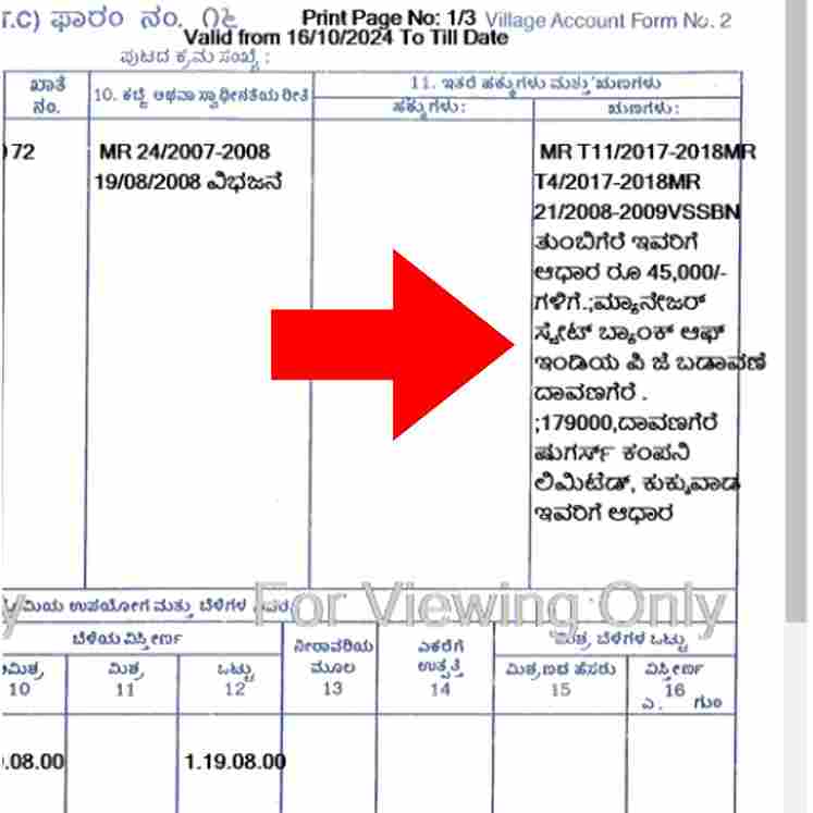 Crop Loan details