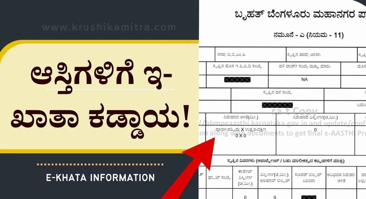 e-Khata: ರಾಜ್ಯದ ಎಲ್ಲಾ ಆಸ್ತಿಗಳಿಗೆ ಇ- ಖಾತಾ ಕಡ್ಡಾಯ!